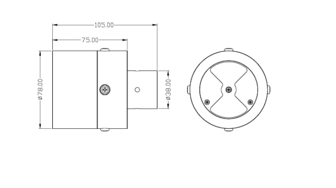 電場(chǎng)檢測(cè)傳感器尺寸圖