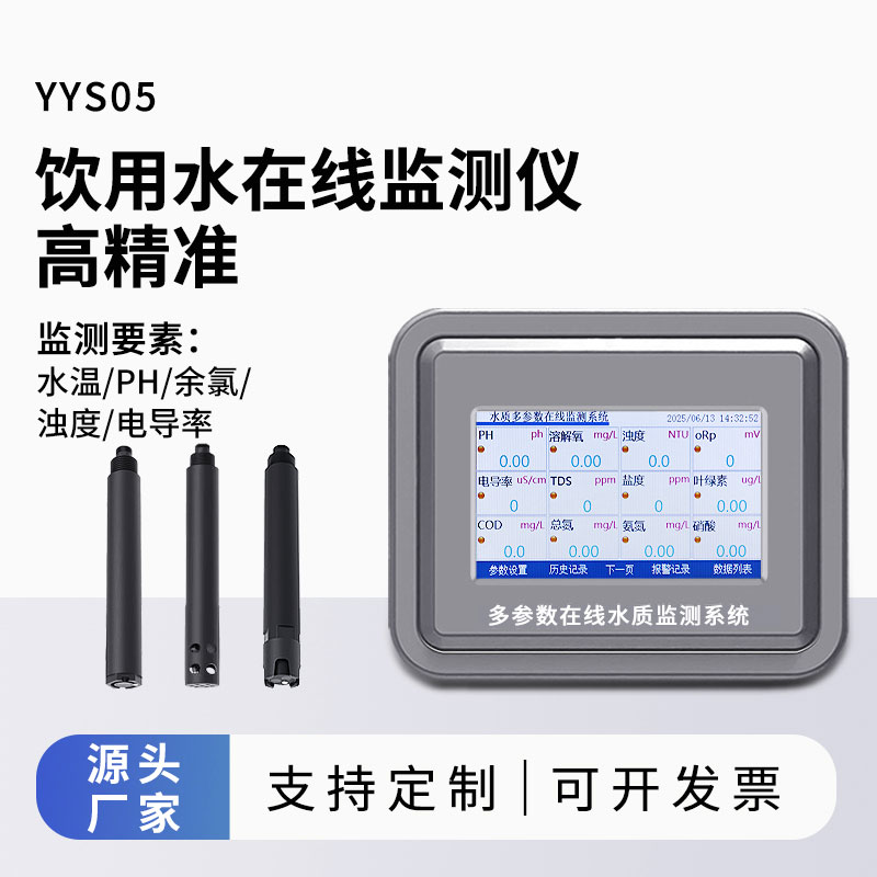 飲用水水質(zhì)監(jiān)測參數(shù)(水溫、ph、余氯、濁度、電導率)